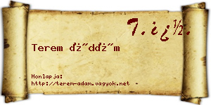 Terem Ádám névjegykártya
